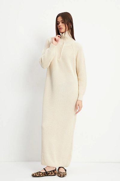 MB-MODA BİZİMLE Γυναικείο Μπεζ Πλεκτό Φόρεμα