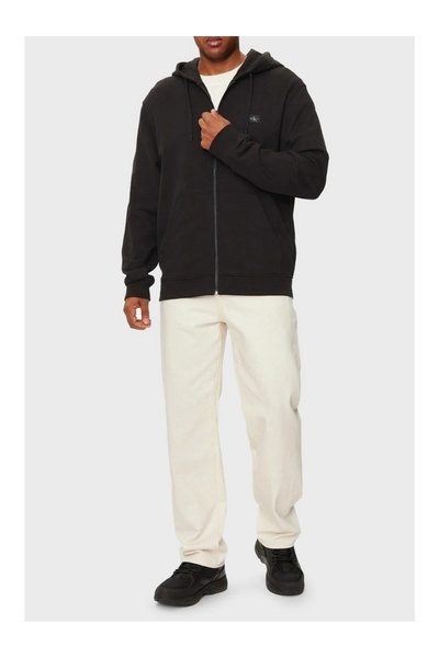 Calvin Klein Erkek Siyah Fermuarlı Hoodie
