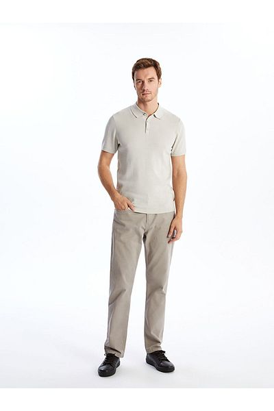 LC Waikiki Ανδρικό πλεκτό πουλόβερ LCW Polo Neck με κοντό μανίκι