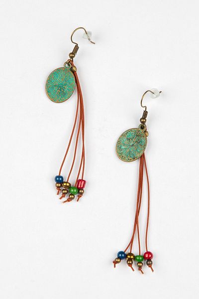 Lila Rosa Ethnic Authentic Design Brass Earrings