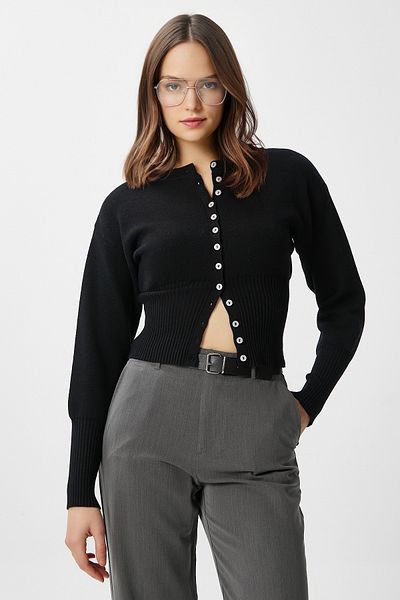 Ritnice سترة نسائية من Aria Premium Viscose ناعمة باللون الأسود