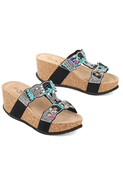 Vojo Άνετες γυναικείες παντόφλες Gj Giorgia Wedge Heel Stone με λεπτομέρειες