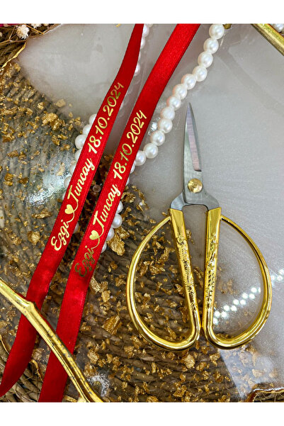 imzatasarım Dökülen Incili Isimli Söz Ve Nişan Kurdelesi Beyaz Kırmızı İmza B...