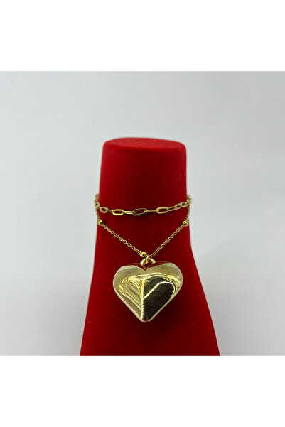 FM Bijuteri Shining Heart Steel Anklet