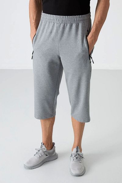 TOMMY LIFE Γκρι μελανζ φερμουάρ Τσέπη Standard Fit Classic Leg Ανδρικό Capri 83090