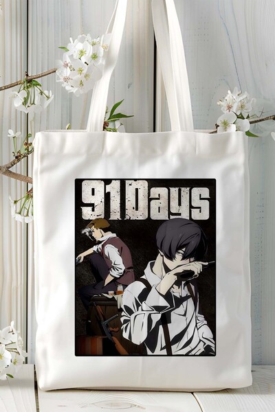 ART HEDİYE 91 Days Baskılı bez omuz çantası kişiye özel model 2