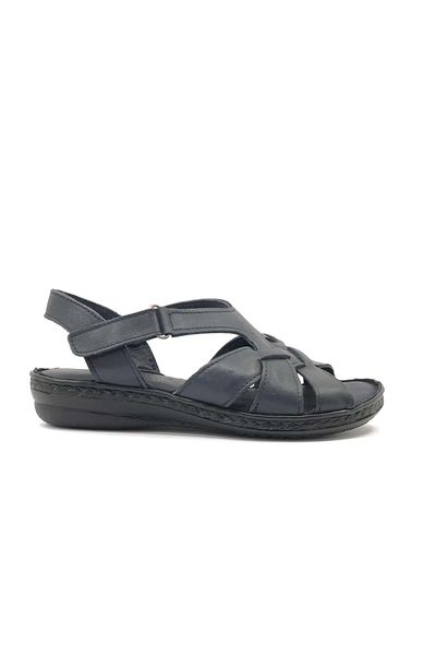 Kids Club Shoes Ayakdaş 100% γνήσιο δέρμα Πλήρης ορθοπεδική σόλα Fus Pad Γυναικεία σανδάλια ΣΚΟΥΡΟ ΜΠΛΕ