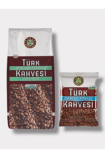 Kahve Dünyası Orta Kavrulmuş Çekirdek Türk Kahvesi (1 Kg) ve Damla Sakızlı Tü...