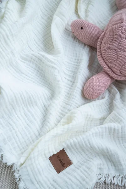 Cosibello Home 4 Layer 80×100 Muslin Baby Blanket Ecru