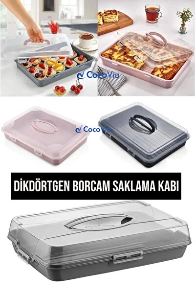 CocoVia صندوق بورس مستطيل |   حاوية تخزين وحمل زلابية المعجنات القابلة للقفل