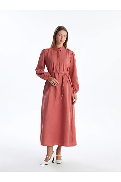 LC Waikiki Γυναικείο φόρεμα LCW Modest Shirt Collar Muslin