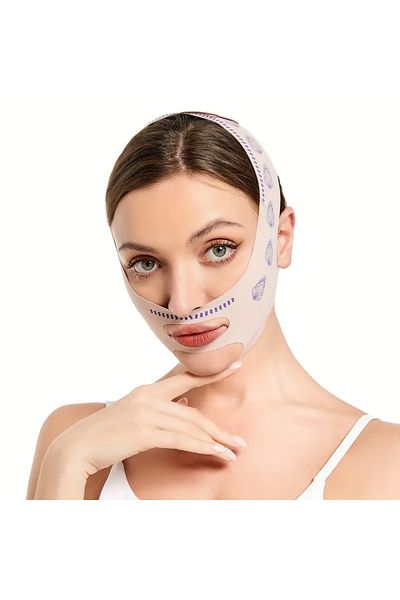 Sh Mağazacılık Face Lifting Strap, Elastic and Breathable Beauty Strap Chin Mask Face Lifting Belt