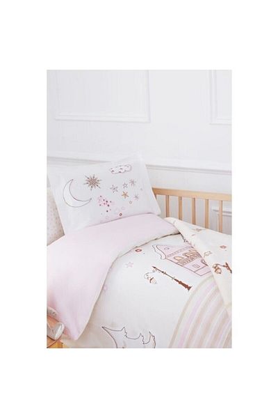 Özdilek Baby Girl White Stella Pink Blanket Duvet Cover Set