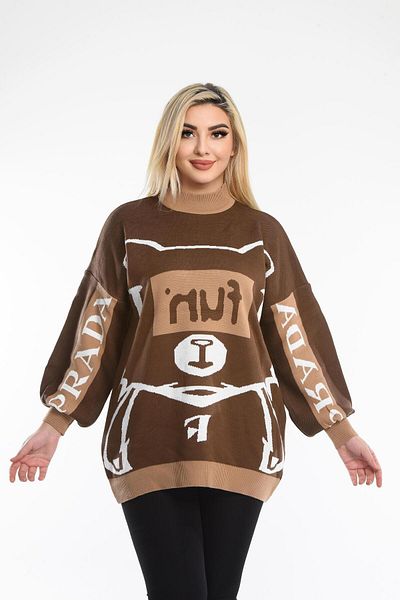 abawax Patterned Loose Knitwear Sweater