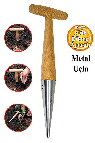 Badem10 Fide Dikme Aparatı Aleti (Paslanmaz ÇELİK 30 cm) Fide Tohum Kök Açma ...