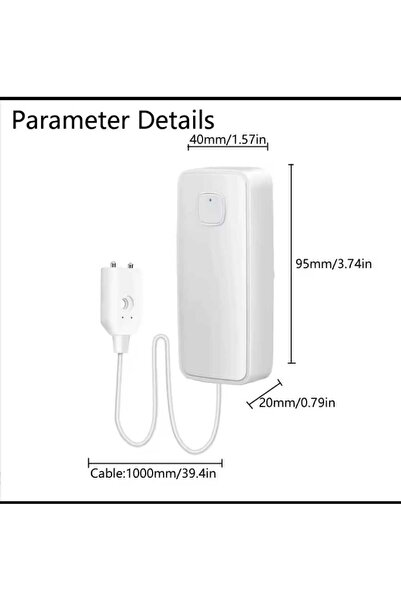 TUYA WİFİ AKILLI SU KAÇAK SENSÖRÜ SU TAŞMA SEVİYESİ DEDEKTÖRÜ 80 DB SES ALARM SİSTEMİ SEL KAÇAK SENSÖRÜ