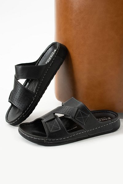 Enova Men's Leather (Artificial) Orthopedic Comfortable Sole Stitched Stylish Home and Outdoor Men's Slippers