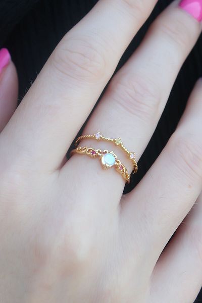 Skygo Gold Color Zircon Stone Crown Model Women's Ring - TJ-BYK2665