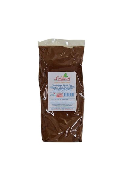 LokmanAVM Turkish Coffee Daily Freshly Ground 3.75 Medium Kavrum 200gram Package