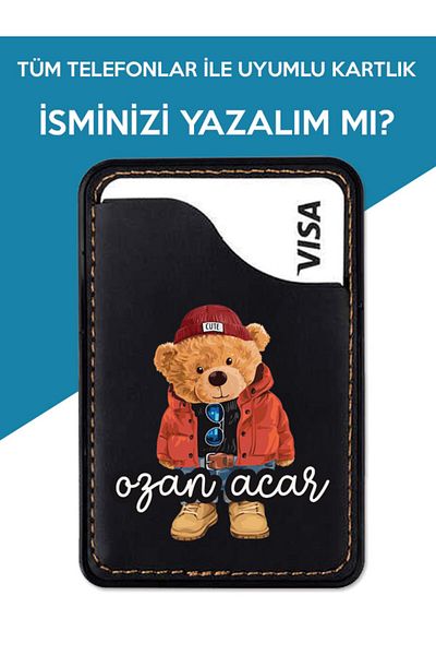 Reeder S19 S23 S71 Pro Max S Edge Zoom حافظة حامل بطاقات 3M مع اسم مكتوب تيدي بير