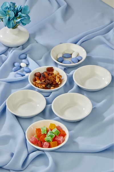 Cooker وعاء صلصة ووعاء مربى للإفطار من البورسلين مكون من 6 قطع مقاس 9 سم