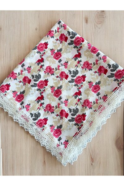 Menazzola Leke Tutmaz Yaprak Desenli Güpürlü Sofra Bezi Piknik Örtüsü Masa Örtüsü