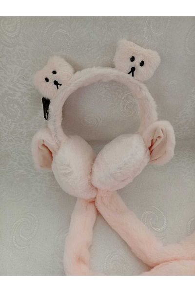 Fua Shop Girl's Moving Sound Headphones with Teddy Bear