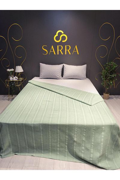 sarra Mint Green Double Honeycomb Pique
