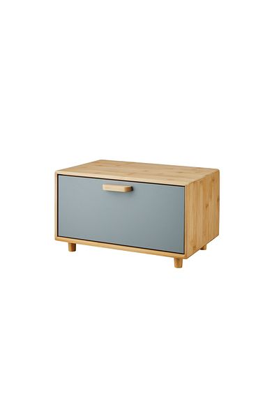 Vadi Luxury Bamboo Bread Box - Karina with Metal Lid, Rectangular Design
