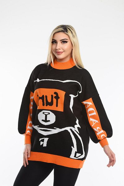 abawax Patterned Loose Knitwear Sweater