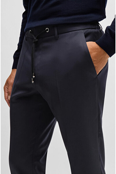 BOSS Erkek Beli Lastikli İp Bağlamalı Regular Fit Lacivert Pantolon 50469169-401