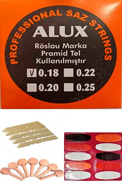 Alux Röslau Pyramid Kısa Sap Takım Saz Teli(0.18)+10 Adet Tezene +1 Adet Eşik...