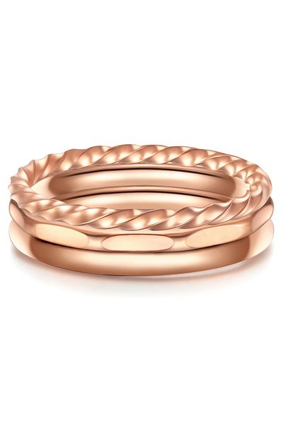 eastside Edelstahlring 3er Set Ringe Edelstahl Roségold