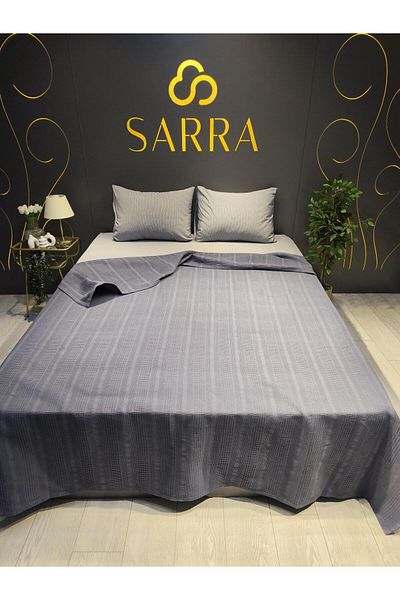sarra Indigo Blue Double Personality Honeycomb Pique