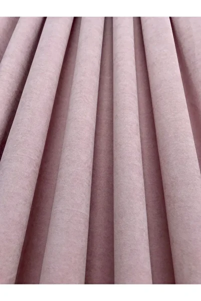 Perde Pendik Island Backdrop Dusty Rose Single Wing 1/3 Close Pleat - Luxury Background Curtain Suitable for Any Room