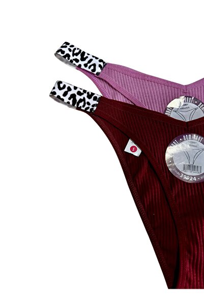 DAGBUTIK Leopar Detaylı Pamuklu Kadın Brazilian Külot