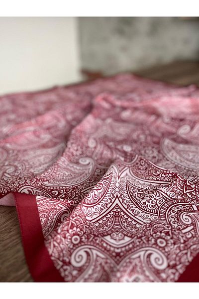 Merwiss Red Ethnic Soft Patterned Scarf