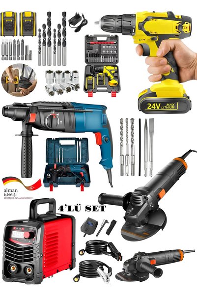 SCHUTZENGER 4'lü Set İnvertec Kaynak Makinesi-Kırıcı Delici Hilti-Darbeli Set...