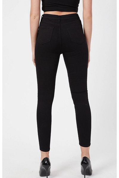 LAMİRAMOOD Μαύρο Skinny Leg Ultra Stretchy Lycra Fit Γυναικείο Παντελόνι Jean Stretchy Παντελόνι