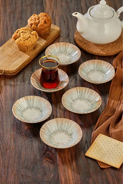 Cooker 6 Patterned Porcelain Tea Plates