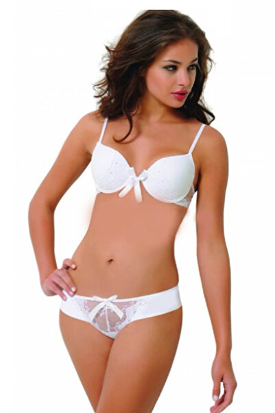 NBB Taşlı Kırmızı Sütyen String Takım NBB-4225