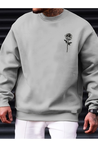 Lider Leather سويت شيرت مطبوع برقبة دائرية - تصميم أنيق ومريح