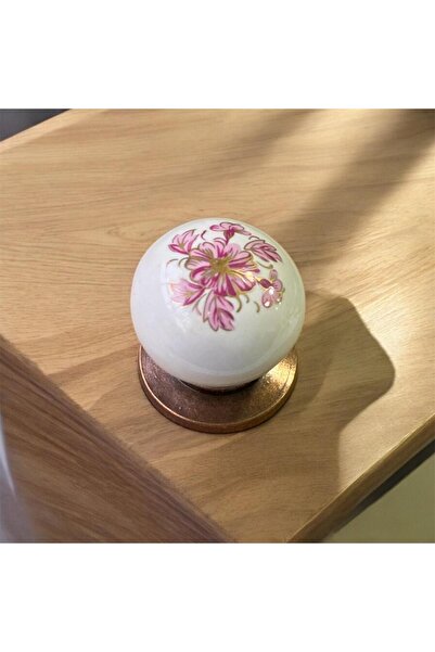 Porcellana Perla Porcelain Cover Handle Cabinet Handle Drawer Kulb Furniture Kitchen Bathroom Handle Ruby Button-Copper-Stk3343