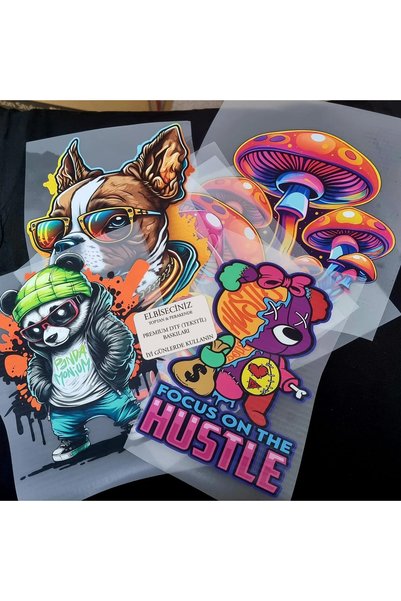 VİZYON İKRA "Teddy Bear Party" Themed Premium Dtf Textile Printing. Easy to Stick with Iron