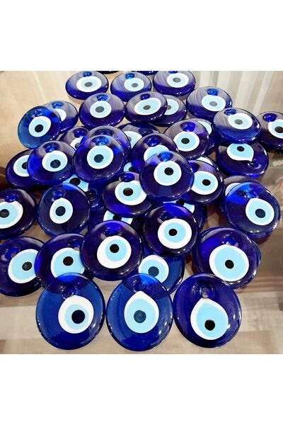 312 KONSEPT 100 броя стъклени мъниста „зло око” с отвори, 5 см, 15 метра ютен...