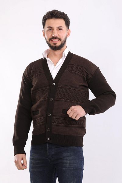 HEDEFNUR TEKSTİL Ανδρική ζακέτα Dad - Πλεκτά Πλεκτά, Ακρυλικές τσέπες, Κουμπιά