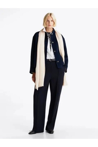 Tommy Hilfiger Kadın Jakarlı Bej Eşarp