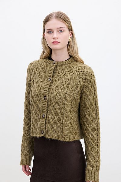 Manuka Earth Colored Hair Braided Cardigan