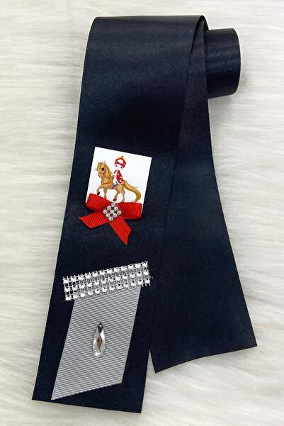 ZEYMERADE Siyah Atlı Çocuk Figürlü Sünnet Takı Kurdele; Sünnet Düğünü, Kına, ...