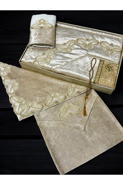 AYHANHOME 6 τεμάχια Velvet French Laced Dowry Bundle Boxed Prayer Mat Team Σετ γαμπρού νύφης